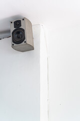 speaker white empty wall sound concept blank empty copy negative space background loud
