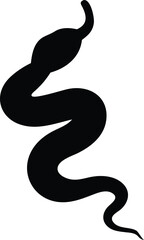 Fototapeta premium A black coiled snake silhouette vector design on white background for graphic projects and illustrations