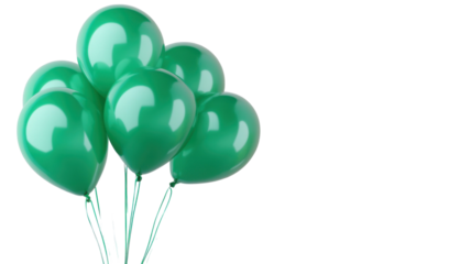 Title: Green Balloon Isolated on White Background Minimal Object Photography