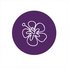 Clean outline of hibiscus with flowing petal design. Great for spa logos, organic brands, or floral-themed icons.