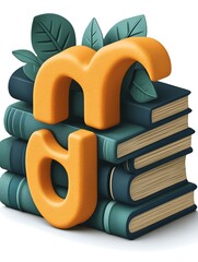 Stack of books with a letter