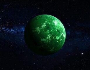 Obraz premium Green planet in space (1)
