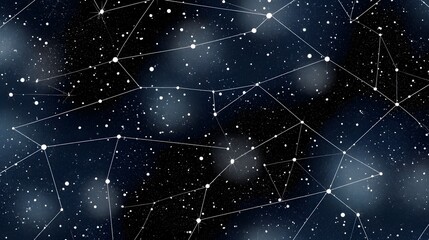 Starry constellations in a dark, celestial sky