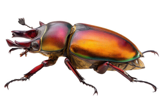Vibrant iridescent stag beetle close-up photography - Powered by Adobe