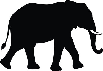Fototapeta premium Black silhouette elephant walking vector illustration design suitable for various creative projects and themes