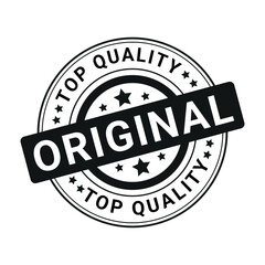 Fototapeta premium black and white original top quality stamp badge with stars used for certified product or branding 