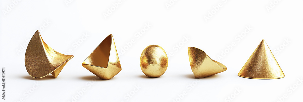Aufkleber abstract gold shapes arranged in a creative layout generative ai