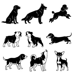 dog silhouettes collection