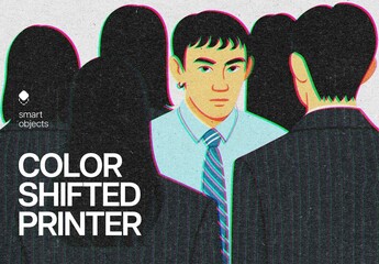 Retro Color Shifted Design Effect Mockup
