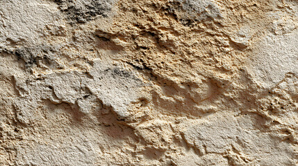 Close up shot capturing intricate details and textures of weathered stone surfaces with shades of beige
