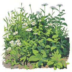 Wildflowers Growing in Meadow