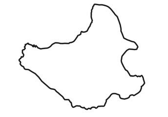 Siquijor Map an island in the Visayas region of the Philippines in Line Art