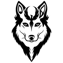 Naklejka premium Wolf vector art. Wolf tattoo design.