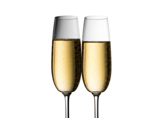 two glasses of champagne isolated