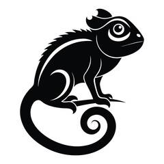 Silhouette of a graceful chameleon vector design demonstrating artistic flair and minimalist aesthetics for creative projects