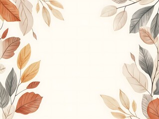 Autumn Watercolor Leaves Background with Fall Vibes