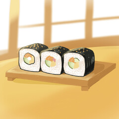 sushi on a plate