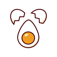 割れた卵　線画