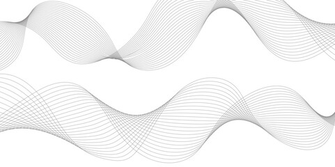 gray wave curve lines banner background design. Digital frequency track equalizer. Stylized line art background. modern soft luxury texture with smooth and clean vector subtle background illustration