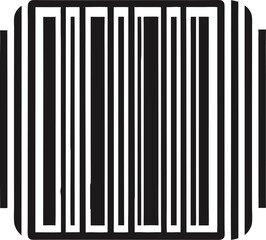 Barcode vector line art icon black and white , white background 