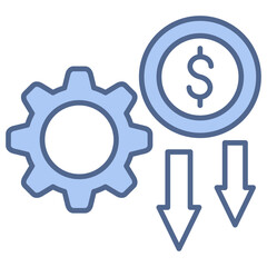 Cost Reduction Blue Icon