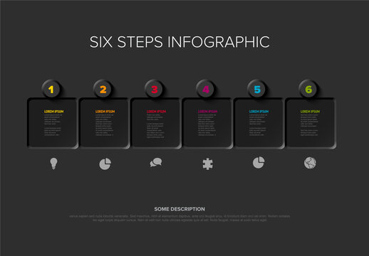 Six Steps Business Infographic Template with Icons