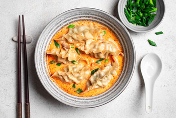 Thai Coconut Curry Dumpling Soup