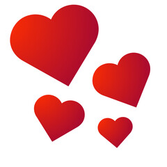 set of hearts icon transparant background