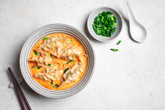 Thai Coconut Curry Dumpling Soup