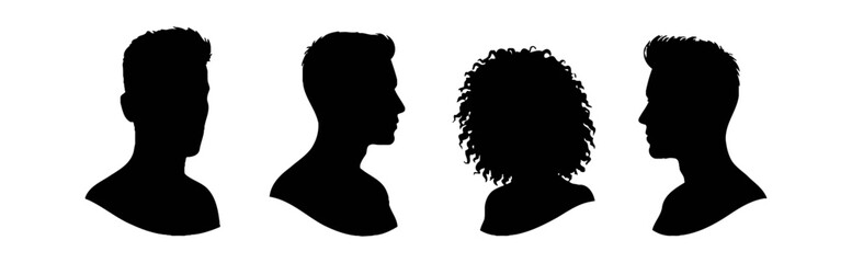 Profile Silhouettes of Diverse Individuals