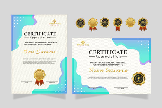 Colorful Certificate Template With Modern Design. Elegant certificate template
geometric shapes with a colorful and modern design. Perfcet for professional or educational recognition needs