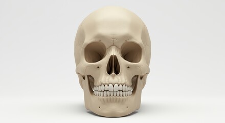Human Skull: Anatomy Study in Neutral Background