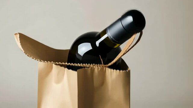 Wine bottle in a brown paper bag