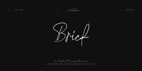 Brief Modern alphabet letters font logo. Typography luxury minimal lettering fonts decorative wedding vintage retro logos. vector illustration