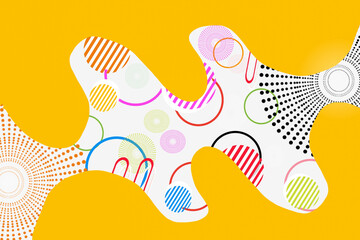 Abstract illustration design and geometric background with dynamic composition of shape seamless pattern for wallpaper and presentation banner template.