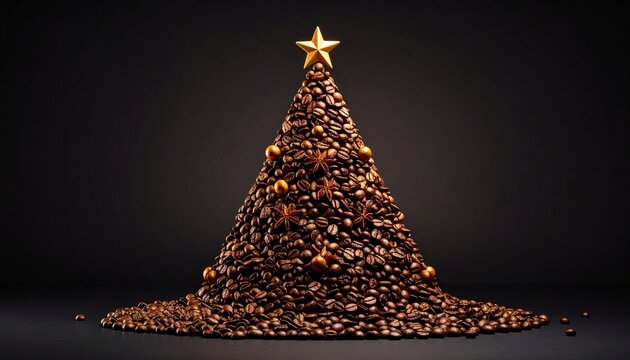 christmas tree on black background