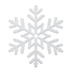 Schneeflocke isoliert auf wei&szlig;en Hintergrund