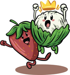 fruit and vegetable mascot cartoon design
