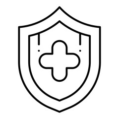 Obraz premium Health Shield line icon