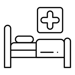 Hospital Bed line icon