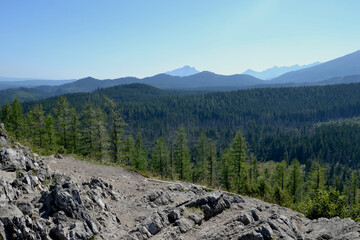 Spectacular views from the peak of Kopieniec Wielki (1328 m. n. m.) – a peak in the mountain forest part of the Western Tatras, between the Olczyska Valley and Chlabowska Valley. Zakopane, Poland