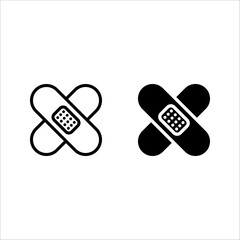 Band Aid icon set. for mobile concept color editable