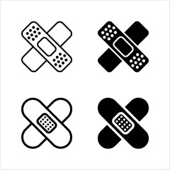 Band Aid icon set. for mobile concept color editable