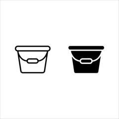 Bucket icon set. for mobile concept color editable