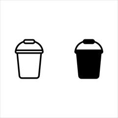 Bucket icon set. for mobile concept color editable
