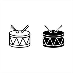 Drum Icon set. symbol for mobile concept color editable
