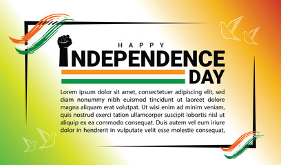 Happy independence day template text design
