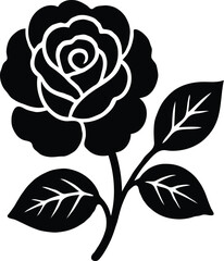 High Contrast Floral Stencil Design