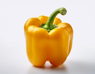 fresh yellow sweet bell pepper isolated on against white background