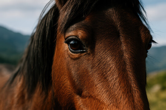 Garrano, a Wild Horse Roaming Freely in the Northern Highlands of Portugal&rsquo;s Peneda-Ger&ecirc;s National Park, Symbolizing Wild Spirit and Iberian Heritage.

